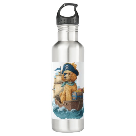 Bouteille D'eau Pirate Poodle � Funny Sea Dog (Devant)