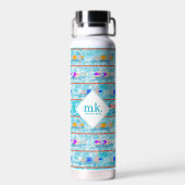 Bouteille D'eau Piscine Piscine Équipe Motif Monogramme (Arrière)