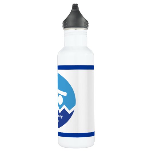 Bouteille D'eau Pismming venin, swimmer on blue circle custom (Droite)