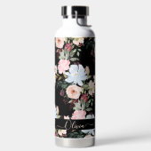 Bouteille D'eau PixDezines Aquarelle Fleurs Bleu (Droite)