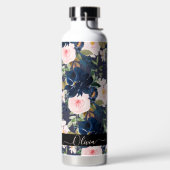 Bouteille D'eau PixDezines Aquarelle Fleurs Blush Navy (Droite)