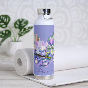 Bouteille D'eau PixDezines Aquarelle Pale Violet Cymbidium Orchidé