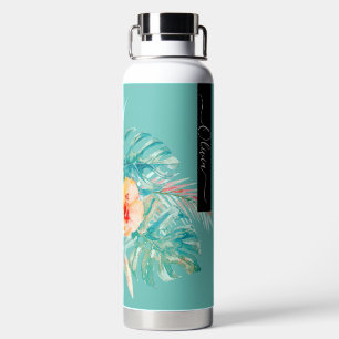 Bouteille D'eau PixDezines Aquarelle Tropical Paradise Fleurs