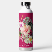 Bouteille D'eau PixDezines Aquarelle Tropical Paradise Fleurs (Droite)
