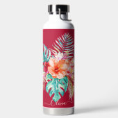 Bouteille D'eau PixDezines Aquarelle Tropical Paradise Fleurs (Droite)
