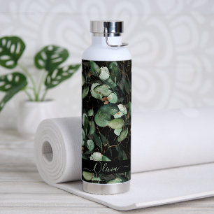 Bouteille D'eau PixDezines Aquarelle Vert Or Eucalyptus