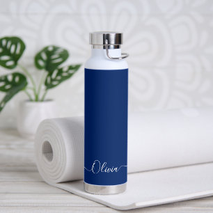 Bouteille D'eau PixDezines couleur do-it-yourself bleu Indigo