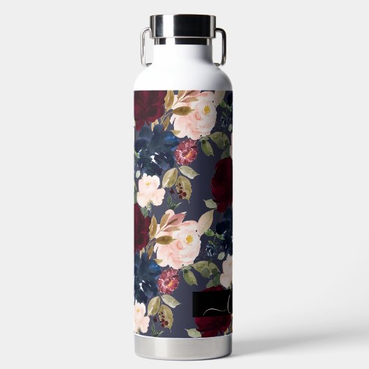 Bouteille D'eau PixDezines Fleurs aquarelles do-it-yourself Arrièr (Avant)