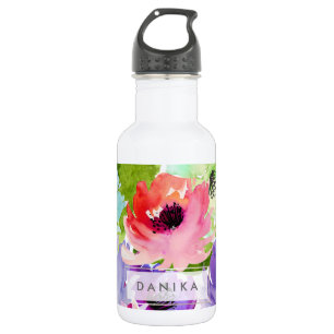 Bouteille D'eau PixDezines Floral/Aquarelle/Rose d'eau