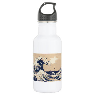 Bouteille D'eau Pixel Tsunami 8 bits Pixel Art