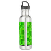 Bouteille D'eau Pixels de jeu vert | Personnalisé (Dos)