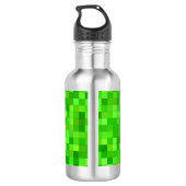 Bouteille D'eau Pixels de jeu vert | Personnalisé (Dos)