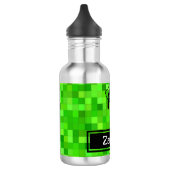 Bouteille D'eau Pixels de jeu vert | Personnalisé (Gauche)
