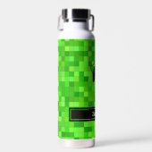 Bouteille D'eau Pixels Gamer Vert Personnalisés (Avant)