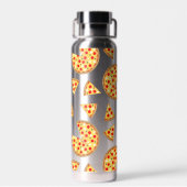 Bouteille D'eau Pizza et tranches de cool motif sur blanc (Arrière)