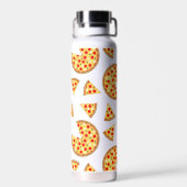 Bouteille D'eau Pizza et tranches de cool motif sur blanc (Arrière)