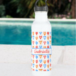 Bouteille D'eau Plage de piscine d'été colorée amusante Nom person<br><div class="desc">Sirotez un verre de style avec notre bouteille d'eau motif bikini personnalisée! Dotée d'un design ludique et animé de bikinis colorés, cette bouteille d'eau est parfaite pour les amateurs de plage et d'été. Customisez-le avec votre nom pour en faire le vôtre. Que vous soyez au bord de la piscine ou...</div>