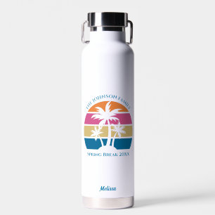 Bouteille D'eau Plage personnalisée Tropical Sunset Palm Tree