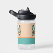 Bouteille D'eau Plage tropicale Abstraite Rétro Surfboard (Arrière Complet)