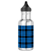 Bouteille D'eau Plaid Bleu, Tartan Noir; Design Motif (Droite)