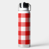 Bouteille d'eau plaid de buffle rouge et blanc (Arrière)