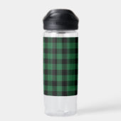 Bouteille D'eau Plaid de buffle vert et noir, À damiers (Arrière)