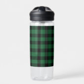 Bouteille D'eau Plaid de buffle vert et noir, À damiers (Extérieur)
