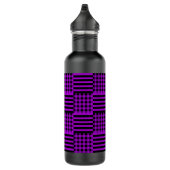 Bouteille D'eau Plaid et rayures de bisons pourpres et noirs | (Droite)