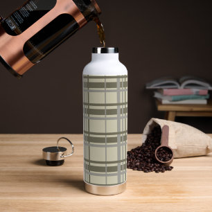 Bouteille D'eau Plaid gris et crème