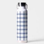 Bouteille D'eau Plaid marine bleu et blanc (Avant)