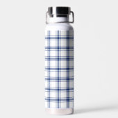 Bouteille D'eau Plaid marine bleu et blanc (Arrière)