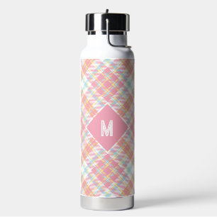 Bouteille D'eau Plaid Monogramme personnalisé / Motif Tartan