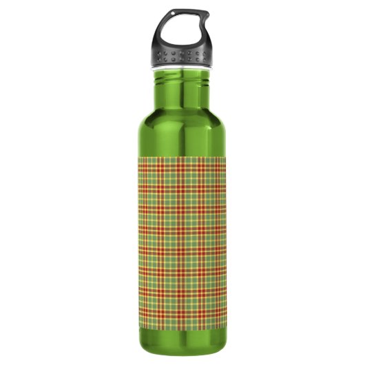 Bouteille D'eau Plaid vert laiton personnalisable (Devant)
