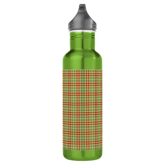Bouteille D'eau Plaid vert laiton personnalisable (Droite)