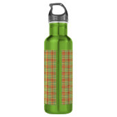 Bouteille D'eau Plaid vert laiton personnalisable (Dos)