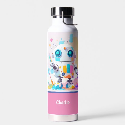 Bouteille D'eau Plaisanterie mignon Robot Peinture Splashes (Gauche)