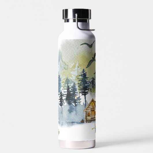 Bouteille D'eau Plan forestier de l'aquarelle (Gauche)