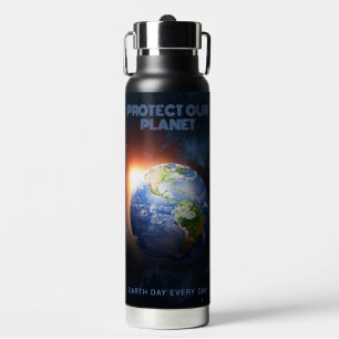 Bouteille D'eau Planète de texte personnalisé Terre