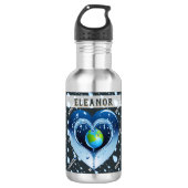 Bouteille D'eau Planète Terre Hydration Green Blue Heart (Devant)