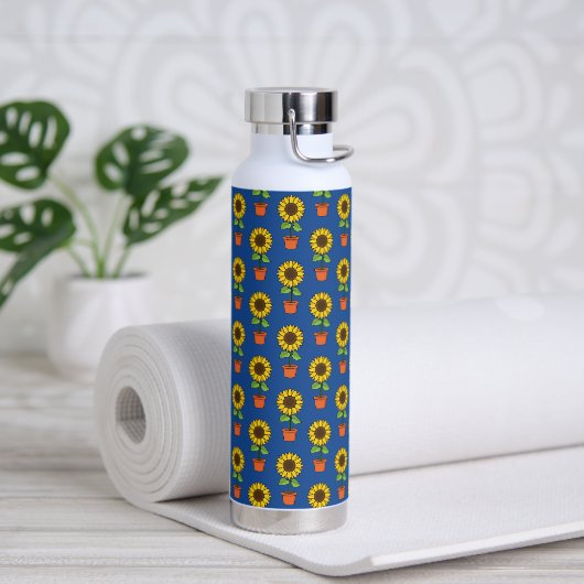 Bouteille D'eau Plante de tournesol dans un Motif de pot (Yoga)