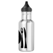 Bouteille D'eau Plaque et ustensiles noirs et blancs (Droite)