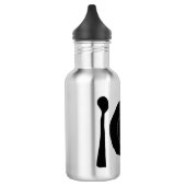 Bouteille D'eau Plaque et ustensiles noirs et blancs (Gauche)