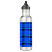 Bouteille D'eau Plaqué Royal Blue Black Checks Motif-57686 (Gauche)