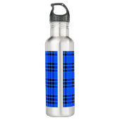 Bouteille D'eau Plaqué Royal Blue Black Checks Motif-57686 (Dos)