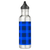 Bouteille D'eau Plaqué Royal Blue Black Checks Motif-57686 (Droite)