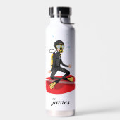 Bouteille D'eau Plongeur Scuba Méditant Yoga Soyez Calme (Gauche)