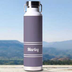 Bouteille D'eau Plum violet moderne minimal stylish Nom classique