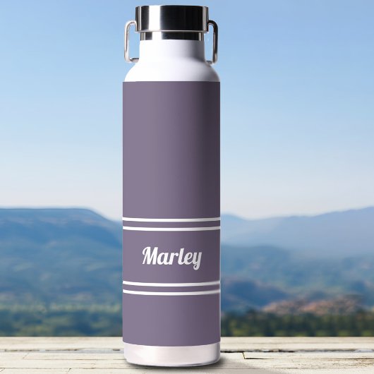 Bouteille D'eau Plum violet moderne minimal stylish Nom classique