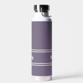 Bouteille D'eau Plum violet moderne minimal stylish Nom classique (Gauche)