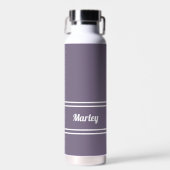 Bouteille D'eau Plum violet moderne minimal stylish Nom classique (Avant)
